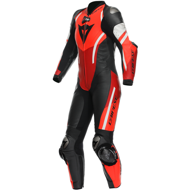 Dainese Misano 3 Lady D-AIR® Mono de cuero – Traje de carrera con airbag perforado | Mujeres | Rojo 