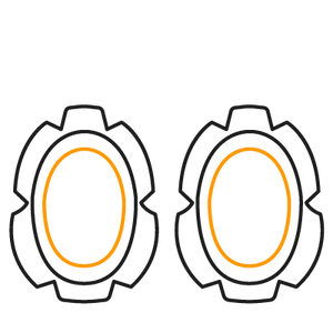 1x Deslizaderas de rodilla Flag Series Manx rojo Isla de Man