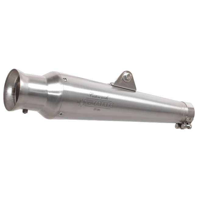 Spark Exhaust Schalldämpfer Universal Trumpet Scotch-Brite Edelstahl G00SI12I
