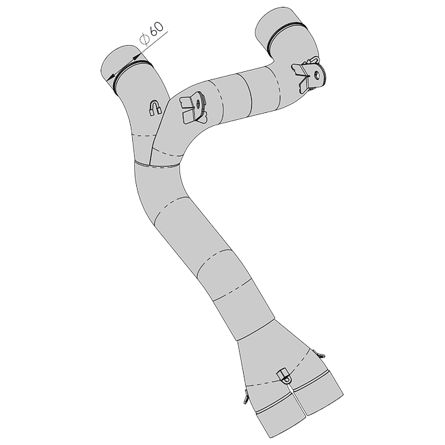 Spark Exhaust Verbindungsrohr Untersitz 2-1-2 Edelstahl Ducati Panigale V4/S/R (18-24) SGDU8842*01