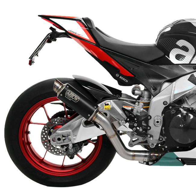 Kit de Escape Arrow Slip-On Dark GP2 Acero Inoxidable Aprilia RSV4/RR/RF (17-18) 71542GPI 