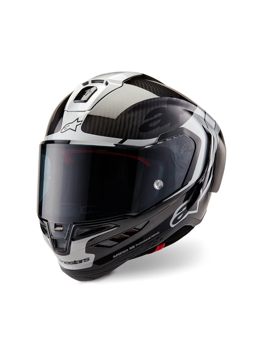 Casco de carbono Alpinestars Supertech R10 Element Carb Negro Plata 8200324-1368 
