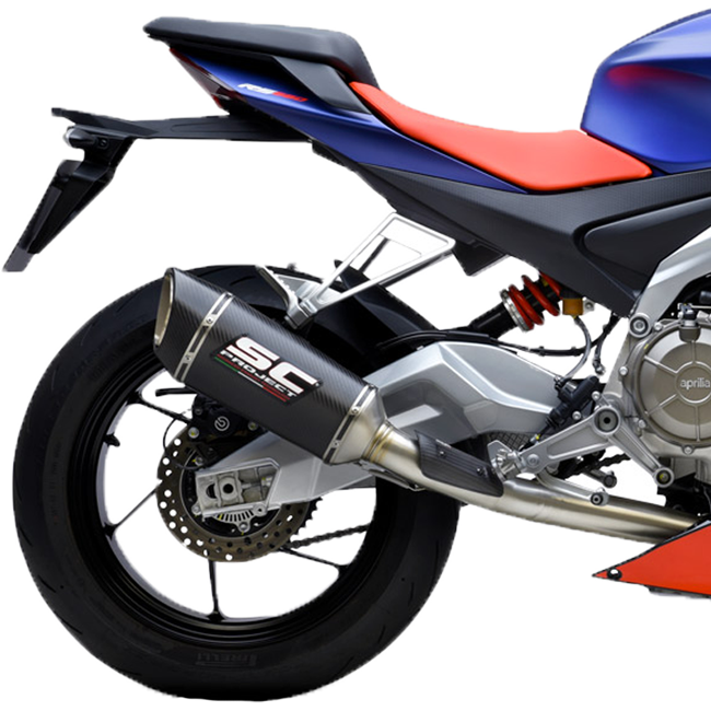 Sistema completo de acero inoxidable SC-Project 2-1 SC1-R para Aprilia RS 660 (20-25) A23A-AC90 