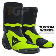 Botas de moto de carreras y calle Dainese Axial 2 Air | Hombre | Negro / Amarillo neón | Custom Works 