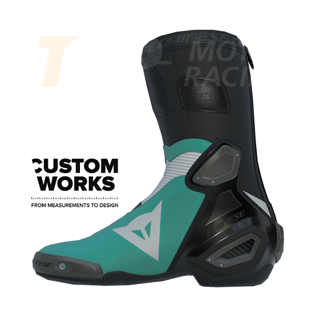 Botas de moto de carreras y carretera Dainese Axial 2 Air | Hombre | Azul Mar de Cerdeña / Blanco | Custom Works 