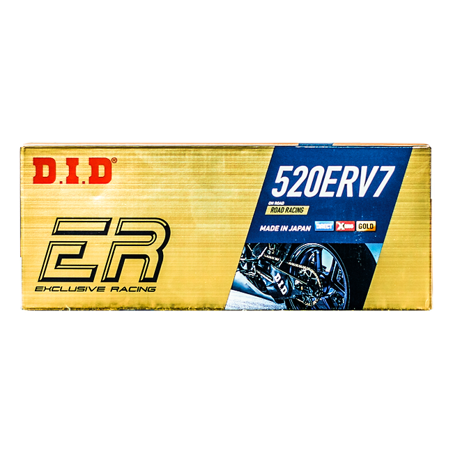 Cadena D.I.D 520ERV7 X-Ring 520 G&G abierta con eslabón de remache – 100 a 130 eslabones 