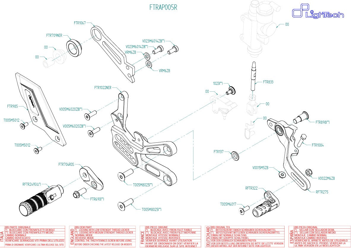 Sistema de frenos R LighTech Aprilia RSV4/RF/RR/1100 Factory (17-25) FTRAP005R 