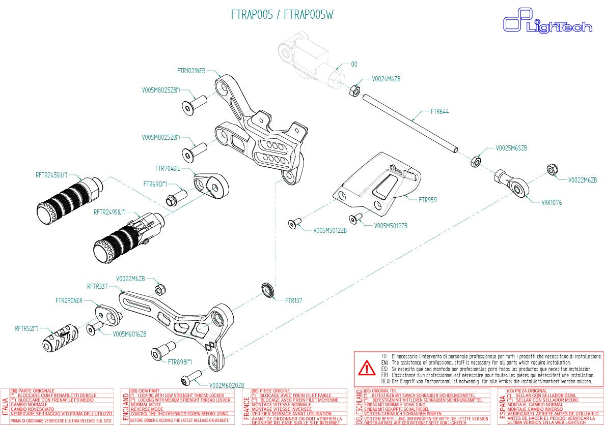 Sistema de frenos LighTech Aprilia RSV4/RF/RR/1100 Factory (17-25) FTRAP005/W 