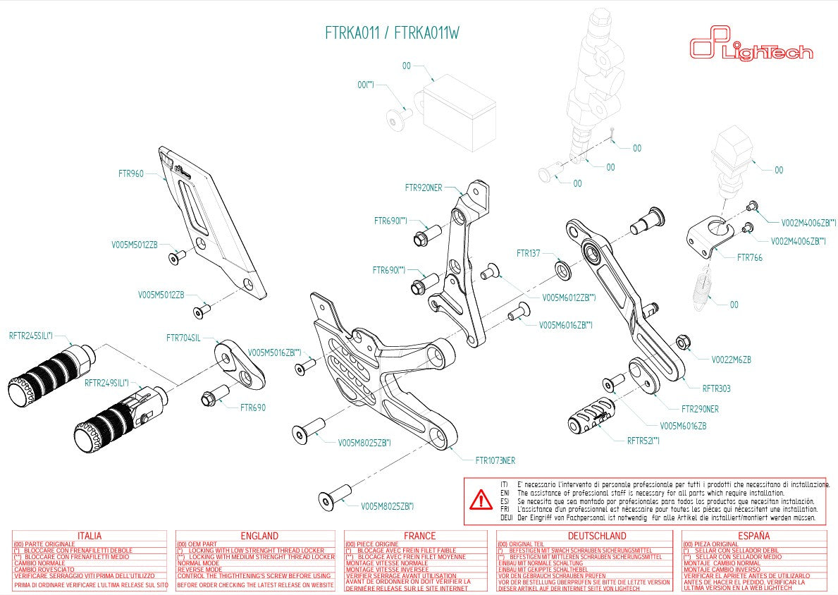 Sistema de frenos LighTech Kawasaki ZX-10 R/RR (21-25) FTRKA011/W 