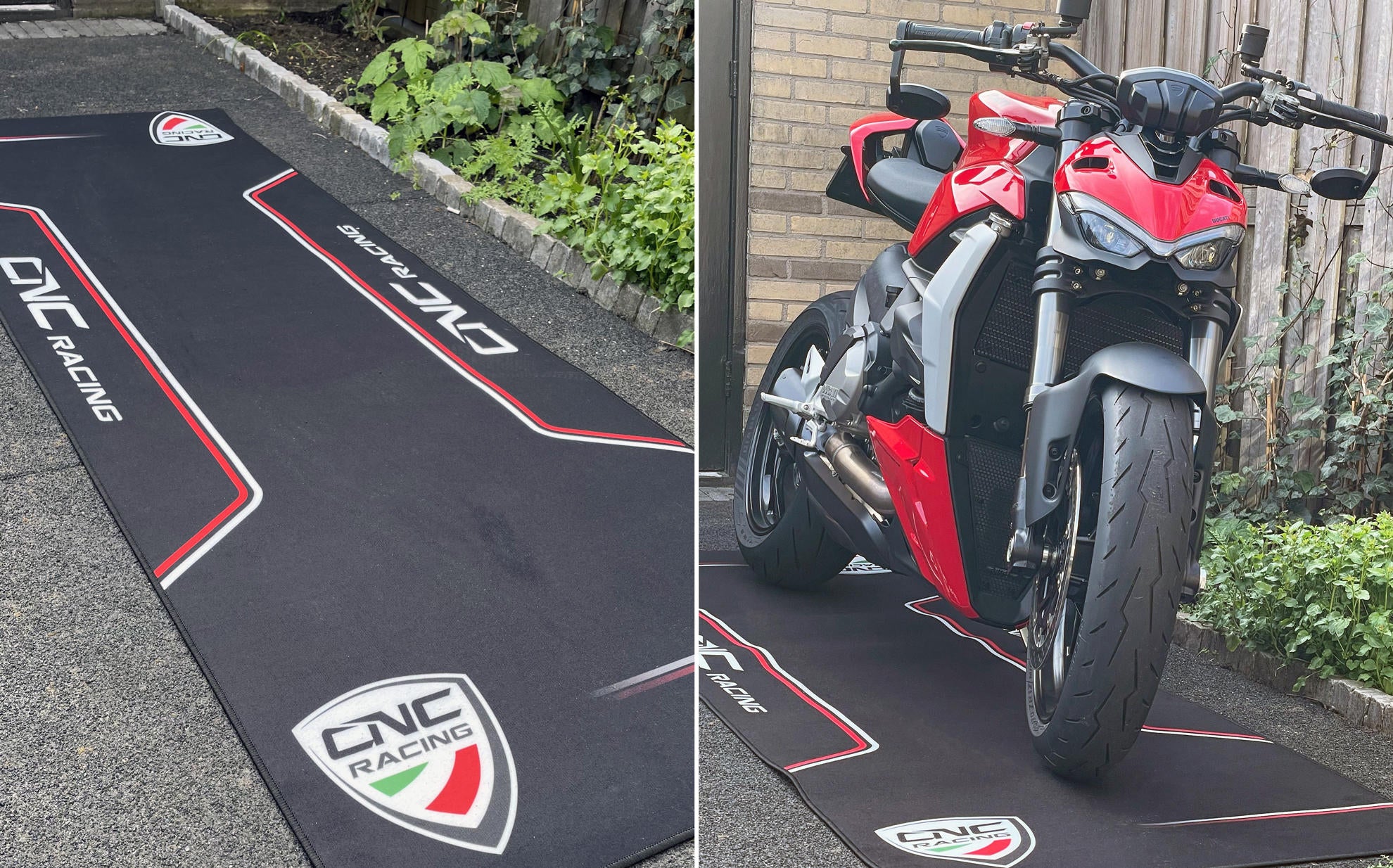 Alfombra para boxes y garajes de motocicleta 226 x 80 cm CNC Racing GA016B 