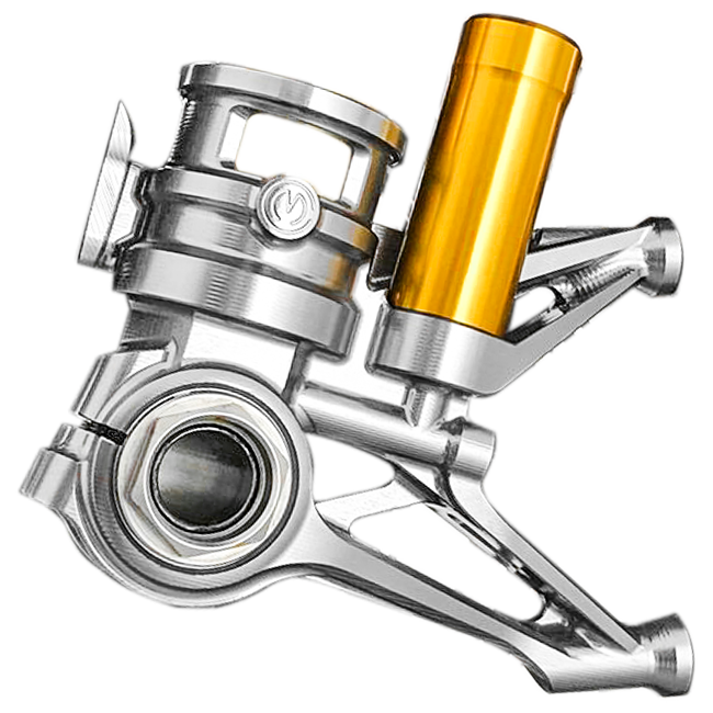 Juego de pie de horquilla CNC de 100 mm "GP Style" Motocorse Ducati Panigale V4/S/R (18-24) 