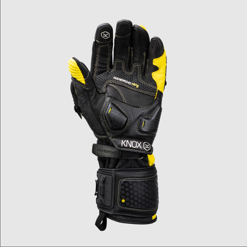 Knox Handroid MK5 guantes de cuero de carreras | Hombre | Amarillo | 11769404104 
