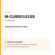 Akrapovic Schalldämpfer Yamaha MT-03 / R3 (15-21) M-CUB00101SS — Platzhalter, kein Herstellerfoto verfügbar