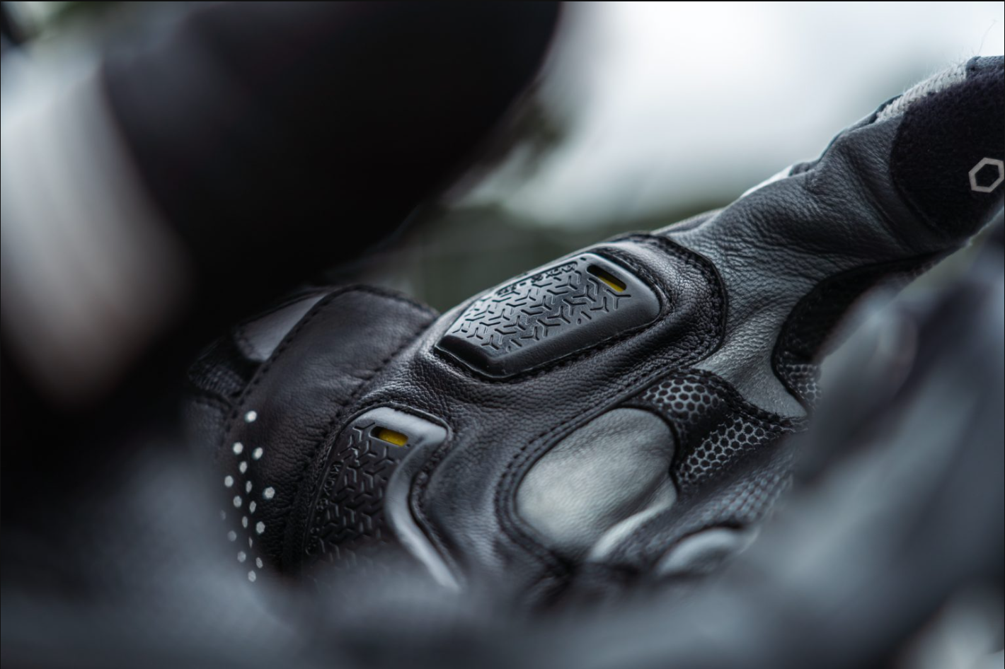 Guantes de cuero deportivos Knox Oulton MK2 | Hombre | Negro/Blanco | 1011352160050 