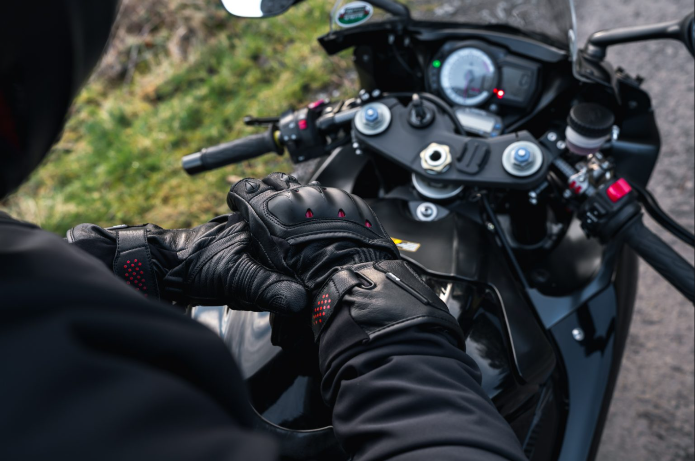 Knox Oulton MK2 guantes de cuero de deporte | Hombre | Negro/Rojo | 1011352110030 