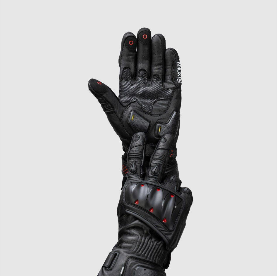 Knox Oulton MK2 guantes de cuero de deporte | Hombre | Negro/Rojo | 1011352110030 