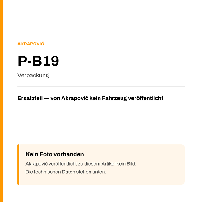 Akrapovic Verpackung P-B19 — Platzhalter, kein Herstellerfoto verfügbar