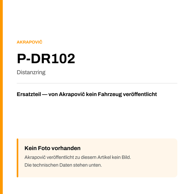 Akrapovic Distanzring P-DR102 — Platzhalter, kein Herstellerfoto verfügbar