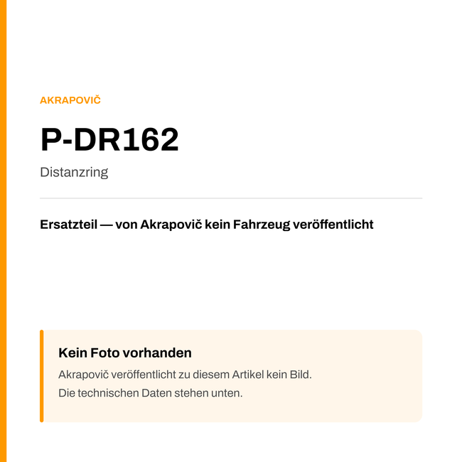 Akrapovic Distanzring P-DR162 — Platzhalter, kein Herstellerfoto verfügbar