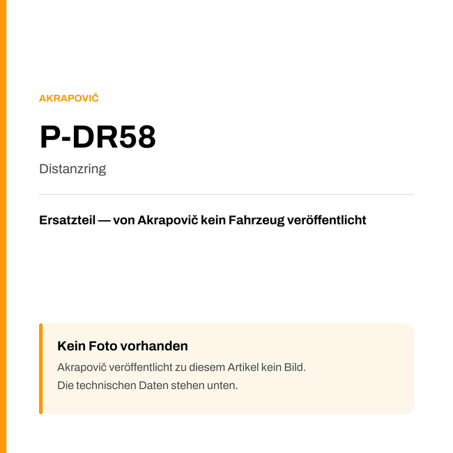 Akrapovic Distanzring P-DR58 — Platzhalter, kein Herstellerfoto verfügbar