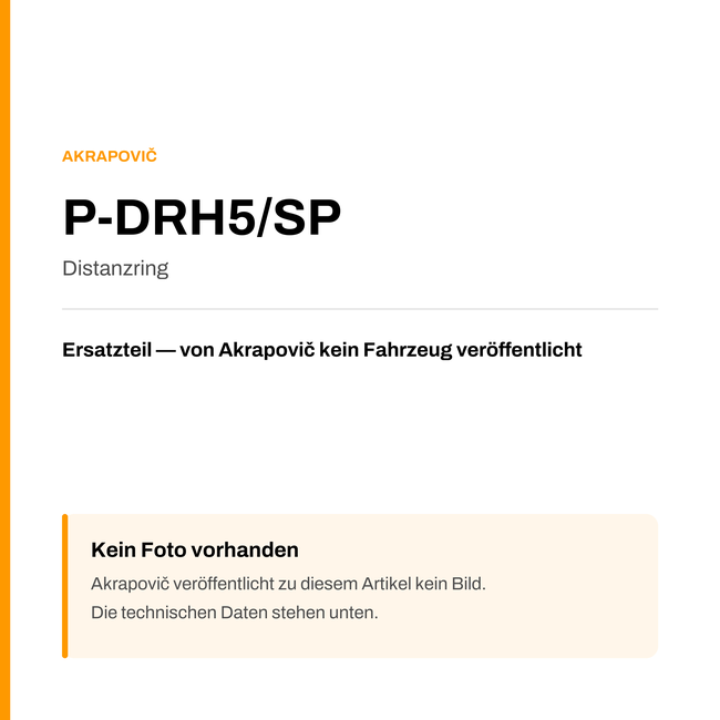 Akrapovic Distanzring P-DRH5/SP — Platzhalter, kein Herstellerfoto verfügbar