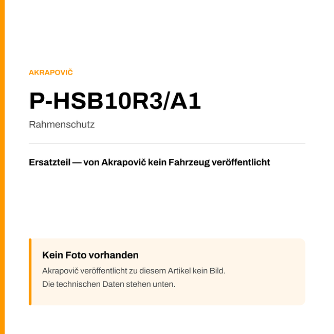 Akrapovic Rahmenschutz P-HSB10R3/A1 — Platzhalter, kein Herstellerfoto verfügbar