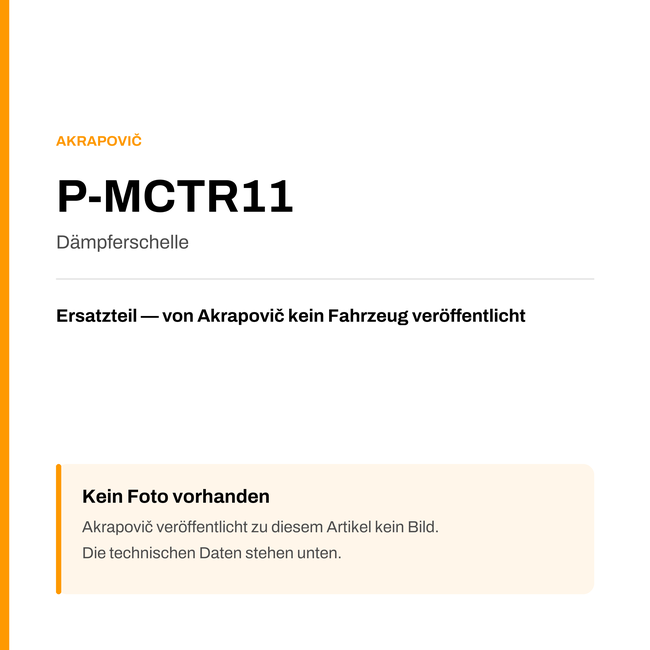 Akrapovic Dämpferschelle P-MCTR11 — Platzhalter, kein Herstellerfoto verfügbar