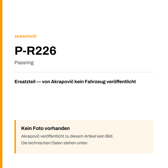 Akrapovic Passring P-R226 — Platzhalter, kein Herstellerfoto verfügbar