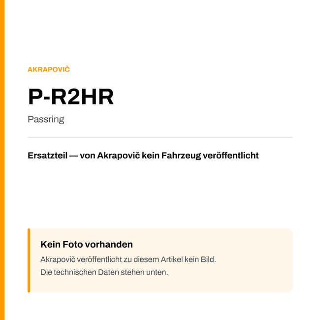 Akrapovic Passring P-R2HR — Platzhalter, kein Herstellerfoto verfügbar