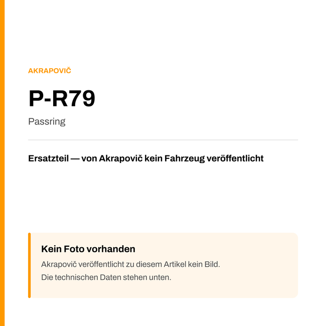 Akrapovic Passring P-R79 — Platzhalter, kein Herstellerfoto verfügbar