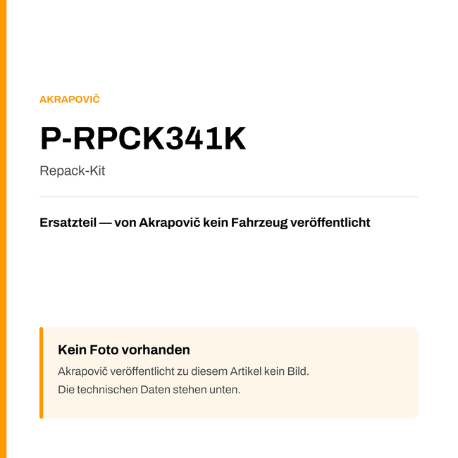 Akrapovic Repack-Kit P-RPCK341K — Platzhalter, kein Herstellerfoto verfügbar