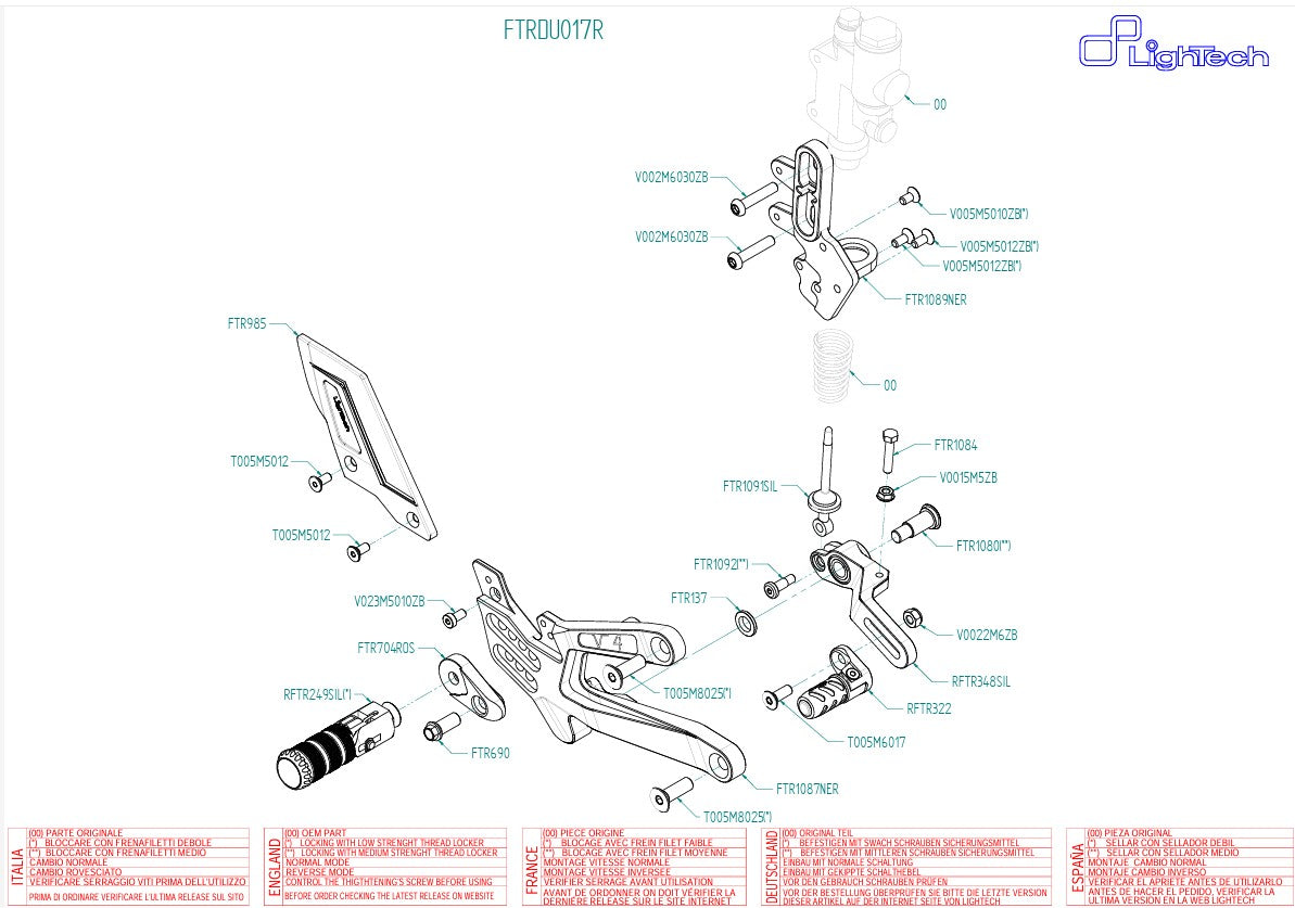 Sistema de frenos R LighTech Ducati Panigale V4/S (2025) FTRDU017R 