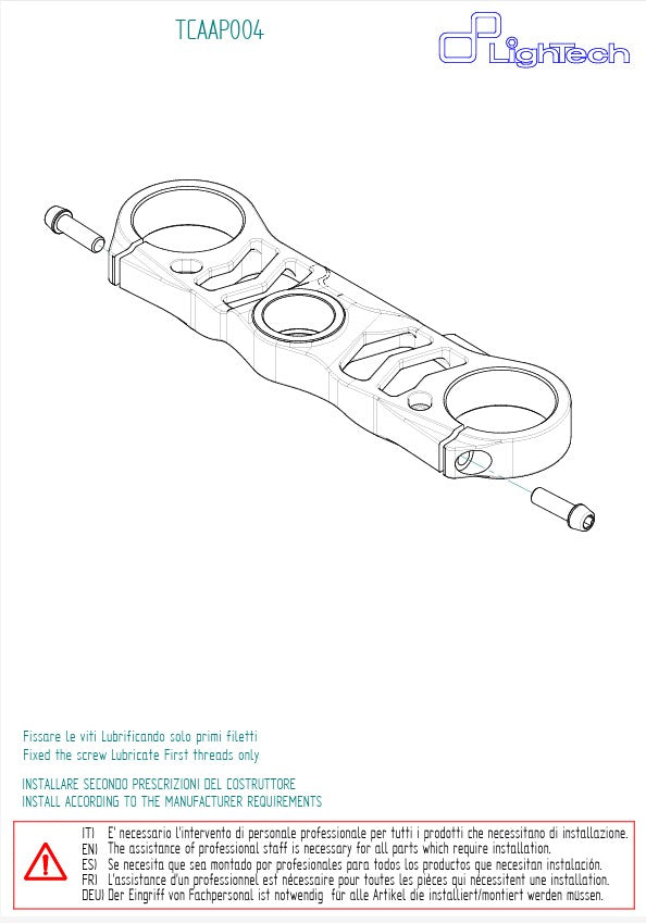 Puente de horquilla (SUPERIOR) LighTech Aprilia RSV4 1100 Factory (21-25) TCAAP004NER 