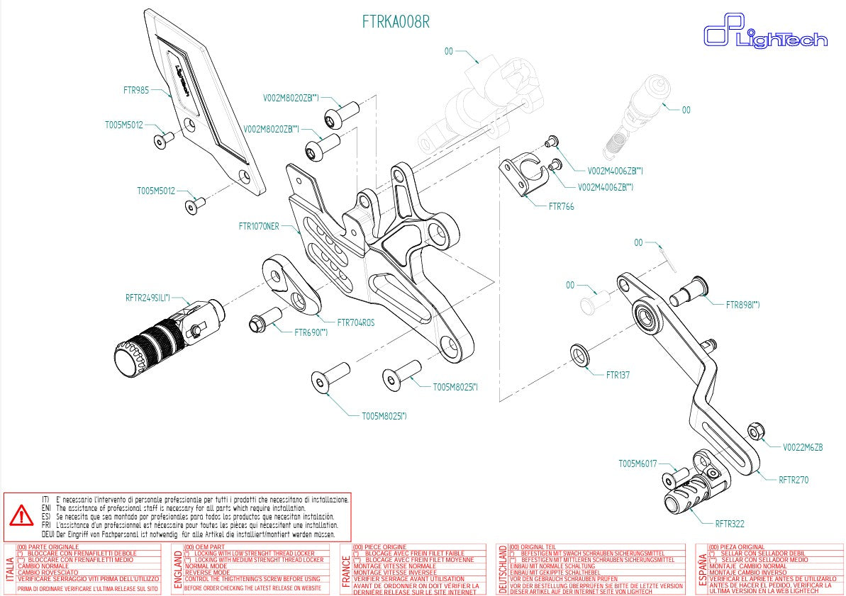 Sistema de frenos R LighTech Kawasaki ZX-6R/636/RR (05-25) FTRKA008R 
