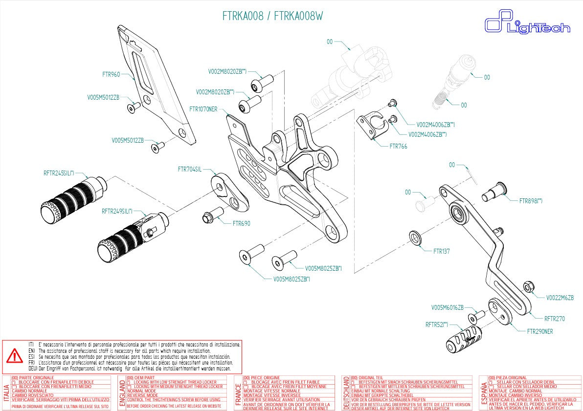Sistema de frenos LighTech Kawasaki ZX-6R/636/RR (05-25) FTRKA008/W 