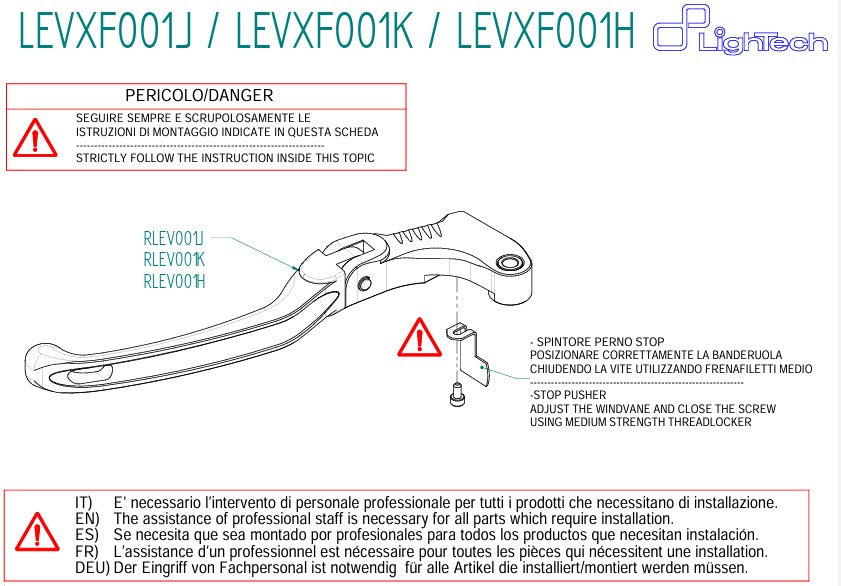 Palanca de embrague plegable LighTech Aprilia RS 660 (20-25) LEVXF001J 
