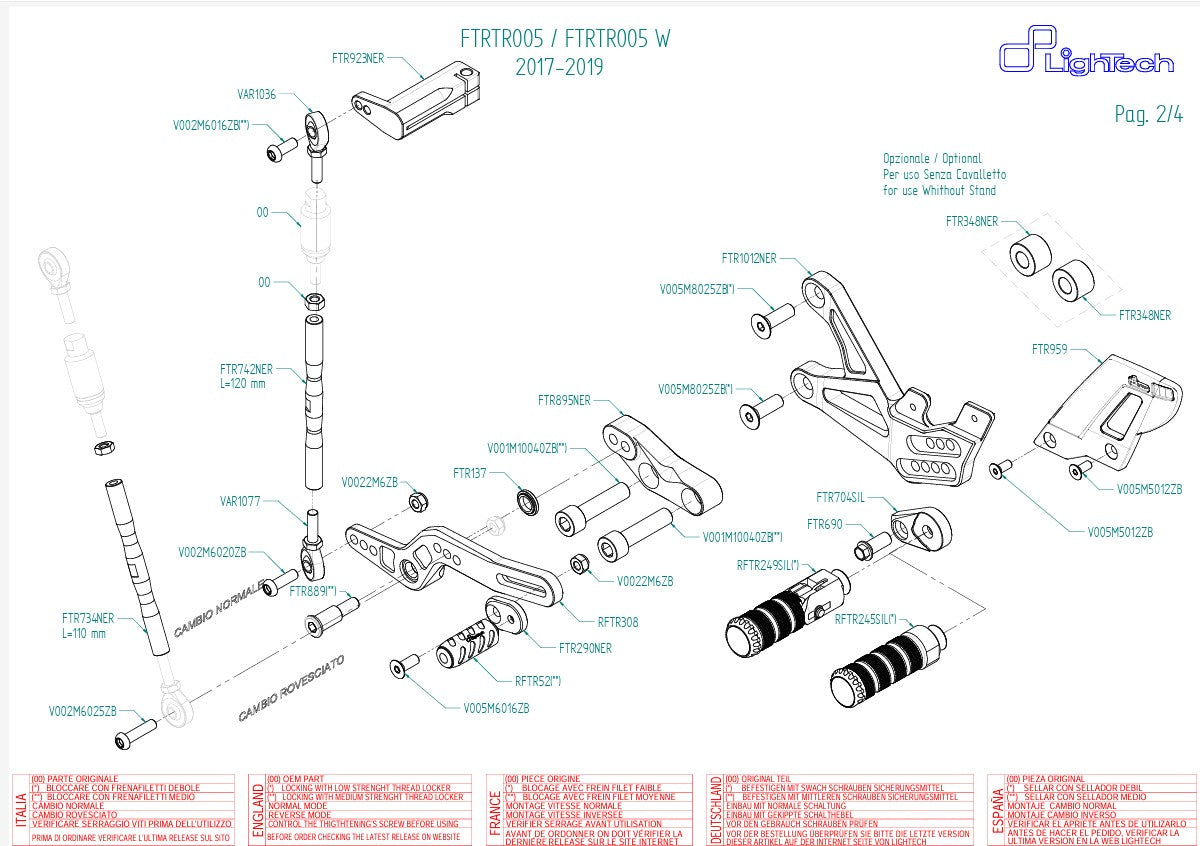 Sistema de frenos LighTech Triumph Street Triple 765 S / R / RS (17-25) FTRTR005 