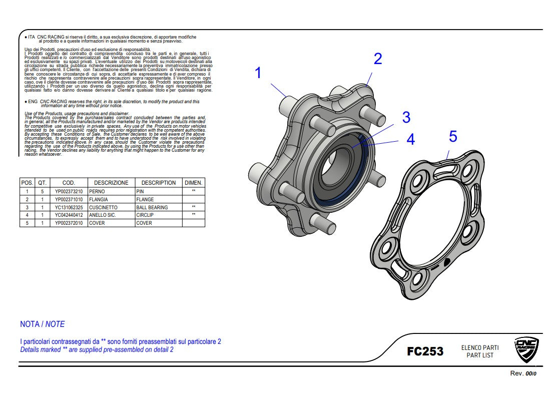 Porta piñón CNC Racing Ducati Panigale V4/S (2025) FC253 