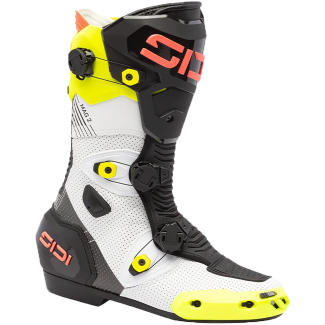 Botas de moto Sidi MAG 2 Air Fluo Amarillo / Coral Rojo - 390 