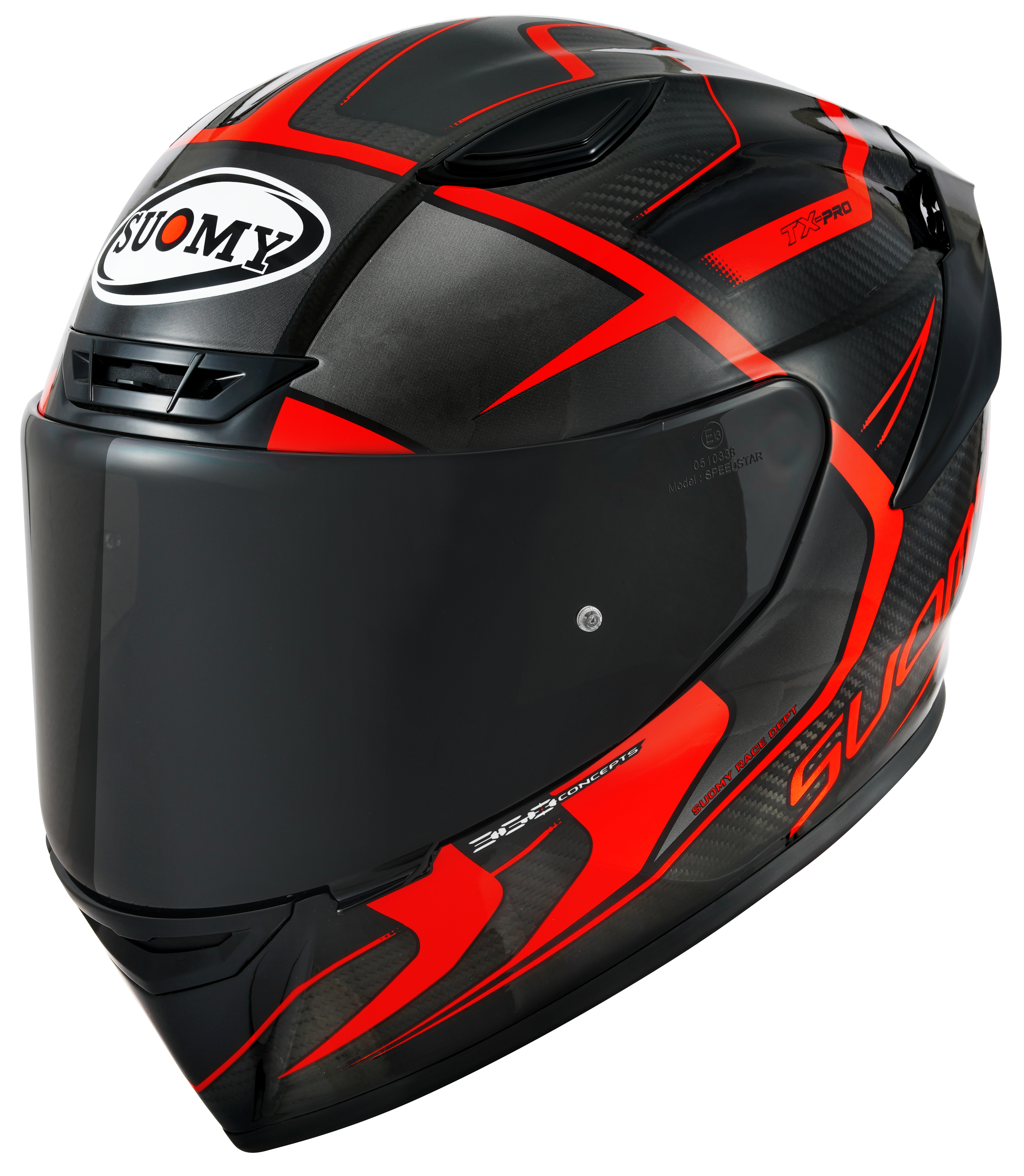 Suomy TX-Pro Casco Carbono Advance Rojo Fluo K6TX0003 