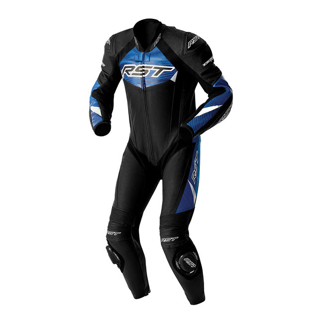 RST Tractech EVO D3O monoentero Mono de cuero – Mono de carreras perforado | para hombre | negro/azul | 103634 
