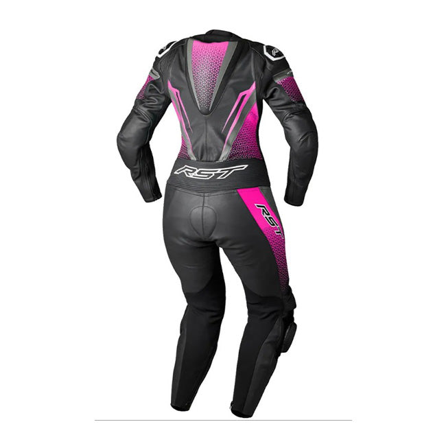 RST Tractech EVO D3O mono Mono de cuero – Mono de carreras perforado | mujeres | negro/rosa | 103643 