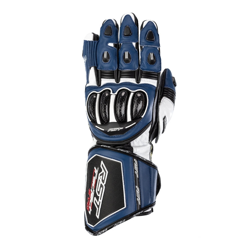 Guantes de cuero para motocicleta RST Tractech Evo 4 | Hombre | Azul/Blanco/Negro | 102666 