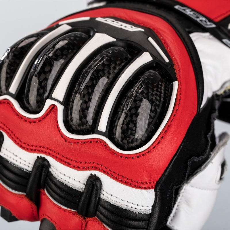 RST Tractech Evo 4 guantes de cuero para motocicleta | Hombre | Rojo/Blanco/Negro | 102666 