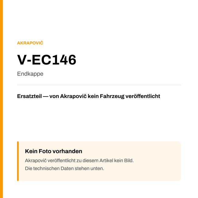 Akrapovic Endkappe V-EC146 — Platzhalter, kein Herstellerfoto verfügbar
