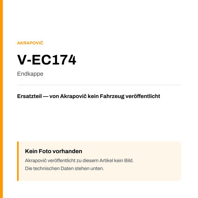 Akrapovic Endkappe V-EC174 — Platzhalter, kein Herstellerfoto verfügbar