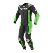 IXON Vortex 3 mono| entero Mono de cuero – Mono de carreras perforado | Hombres | Negro/Verde 