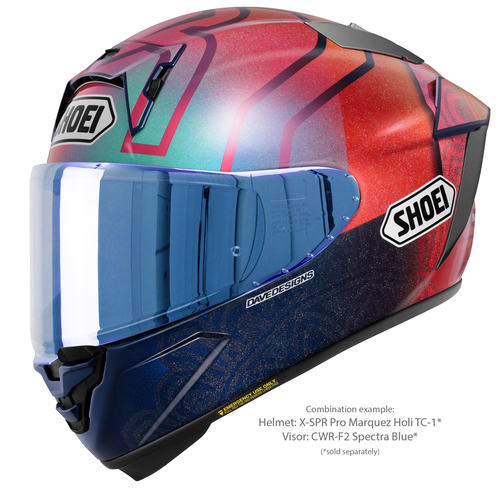 Casco Shoei X-SPR PRO Márquez Holi TC-1 Edición Limitada - Réplica de Marc Márquez India 2023 