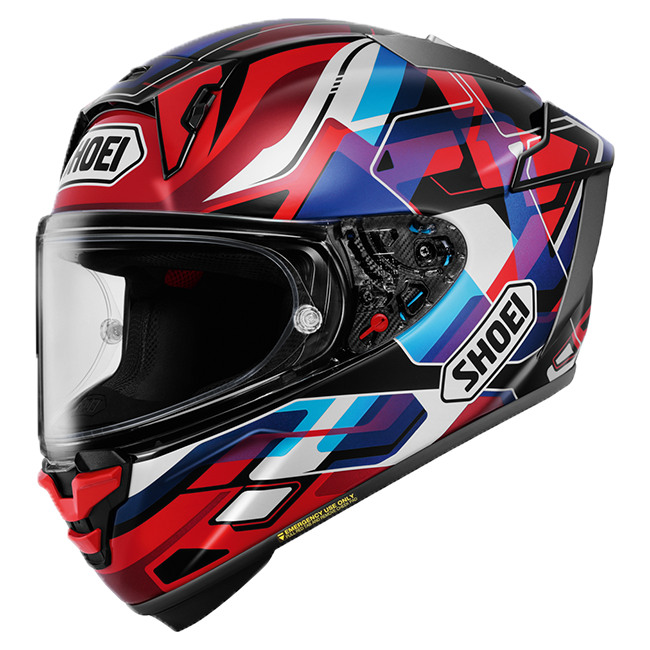 Shoei X-SPR PRO casco Valion TC-10 Rojo / Azul / Púrpura 