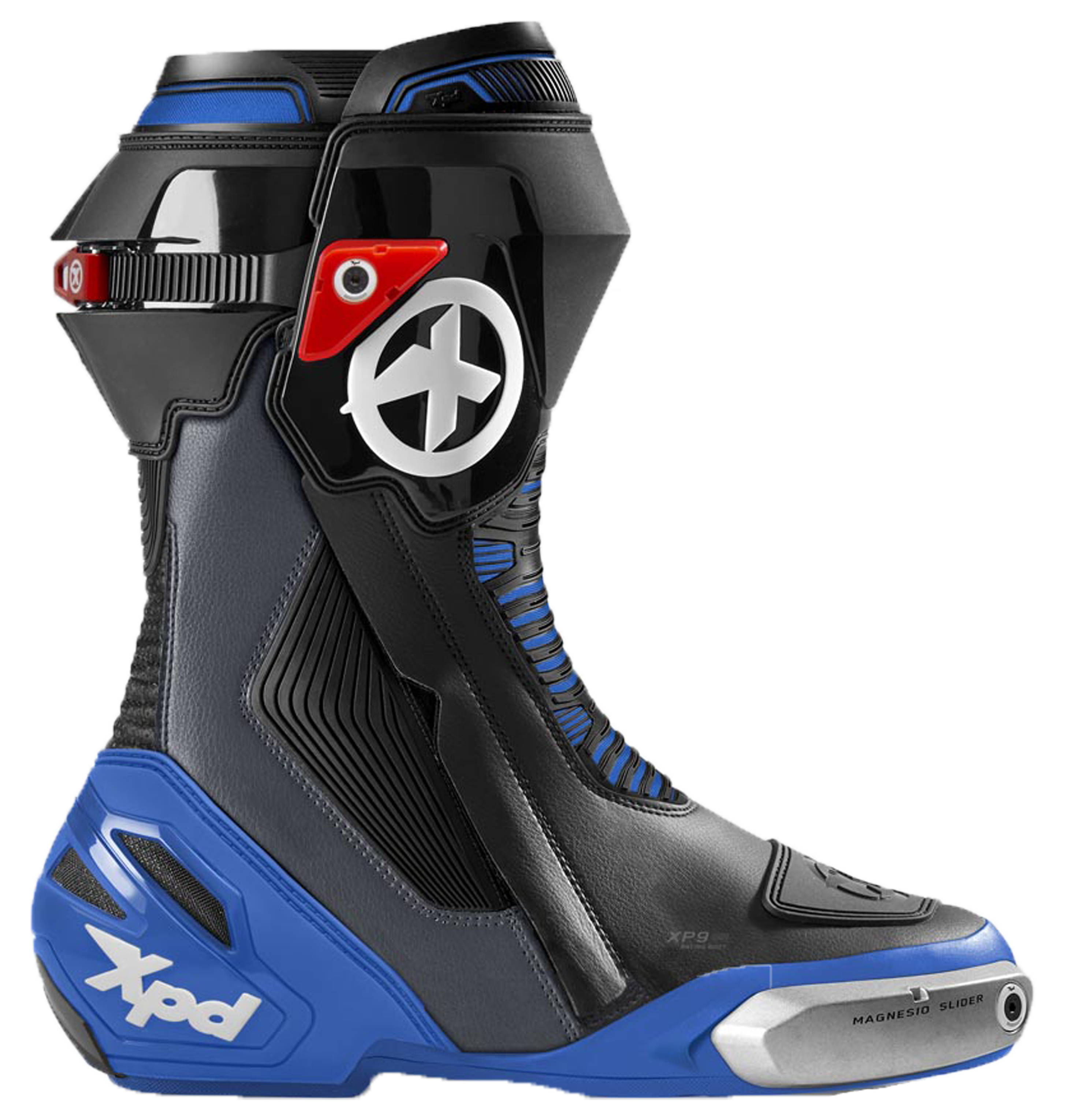 Botas de moto XPD XP9-S Racing y de calle | Hombre | Negro/Azul 